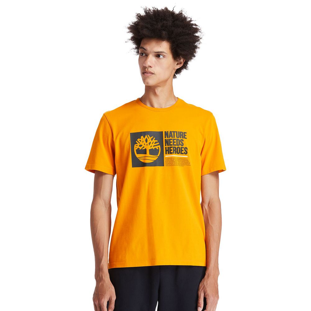Camisetas Masculino - Timberland Heritage Short-Sleeve Graphic - QTJNZ0283 - Laranja